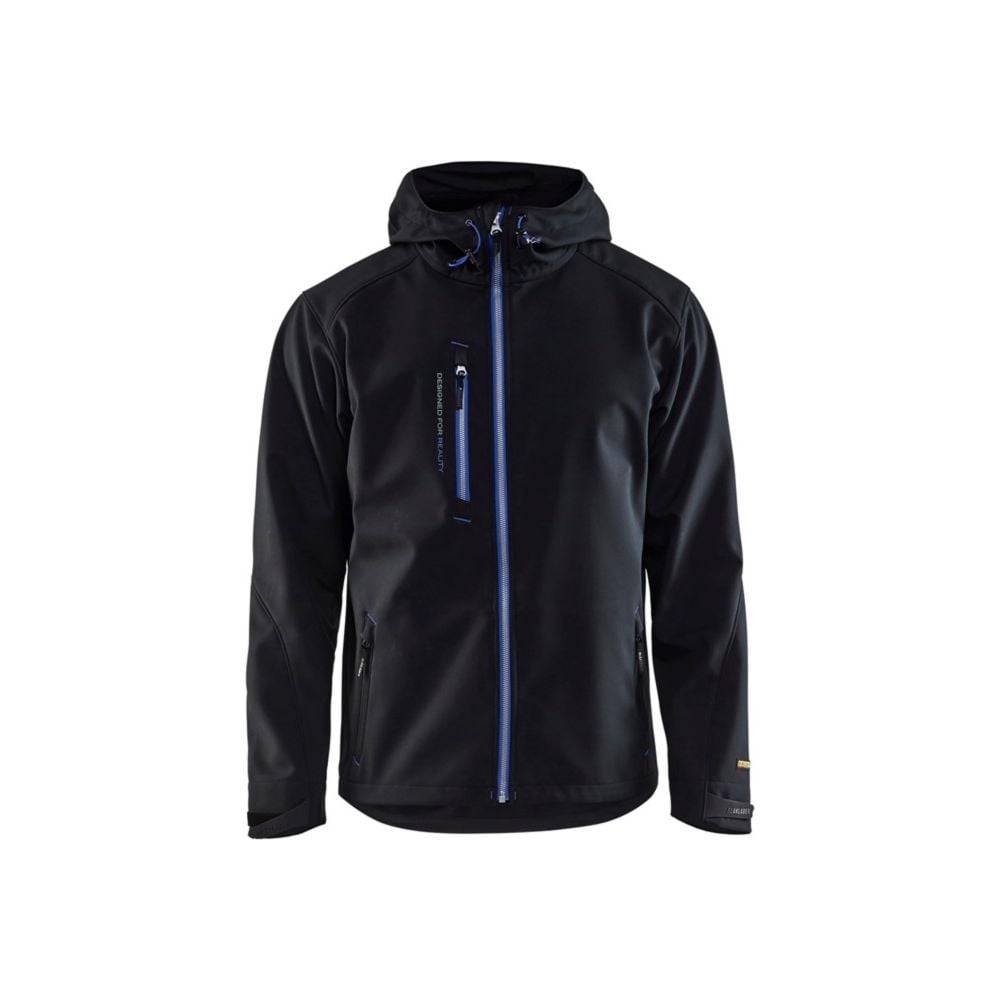 Veste softshell à capuche Blaklader Noir / Bleu Royal 4XL - Image 1