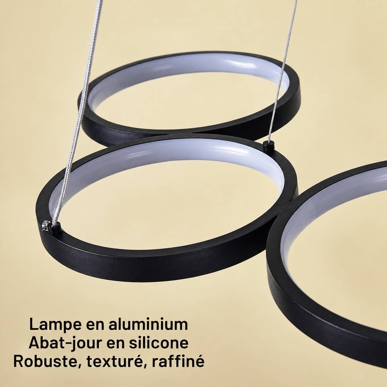 Suspension LED 6 Anneaux Dimmable Télécommande Ajustable - Image 8