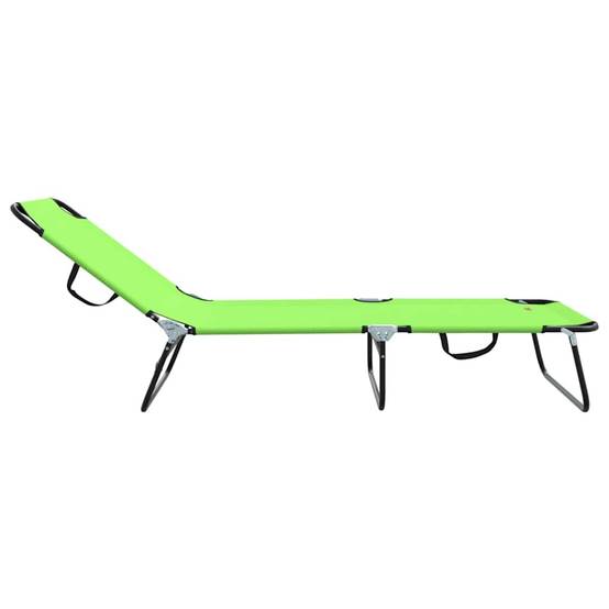 Maison Chic - Chaise longue | Transat | Bain de soleil pliante Vert 188 x 57 x 86,5 cm Polyester - Image 5
