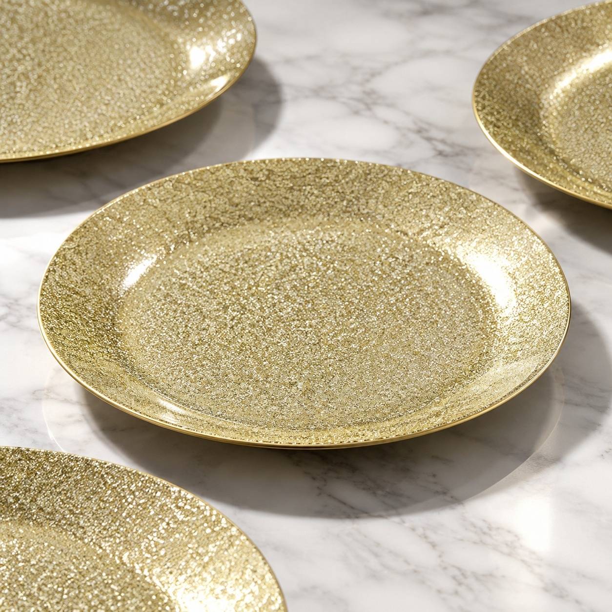 Assiettes de Présentation Lustrées en Plastique Champagne - Image 5