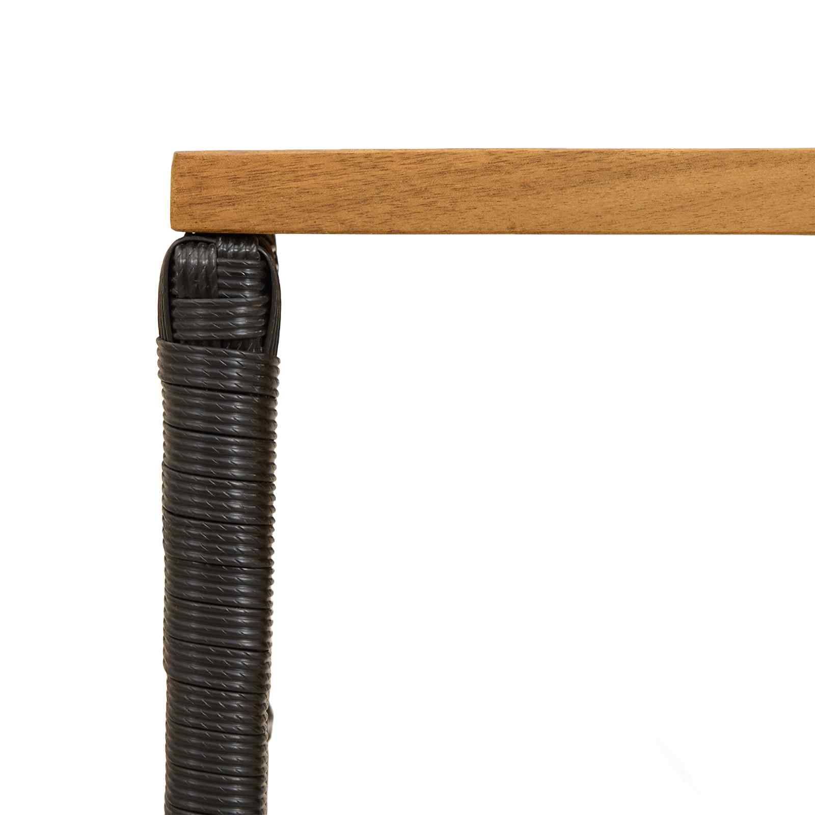 PANGIVO - Table de jardin Noir Acier et Rattan Poly 80 x 40 x 40 cm - PANGIVO - Image 8