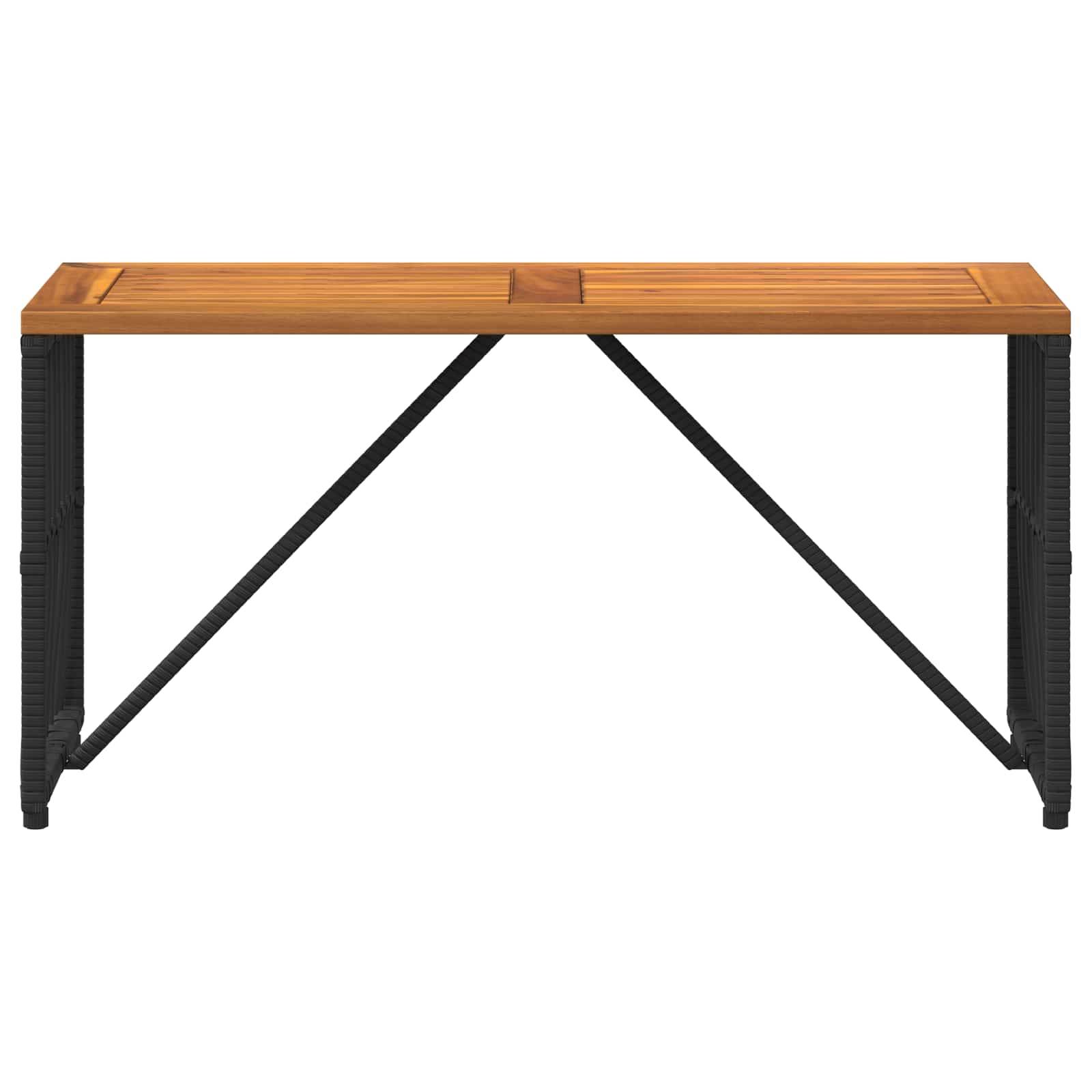 PANGIVO - Table de jardin Noir Acier et Rattan Poly 80 x 40 x 40 cm - PANGIVO - Image 5