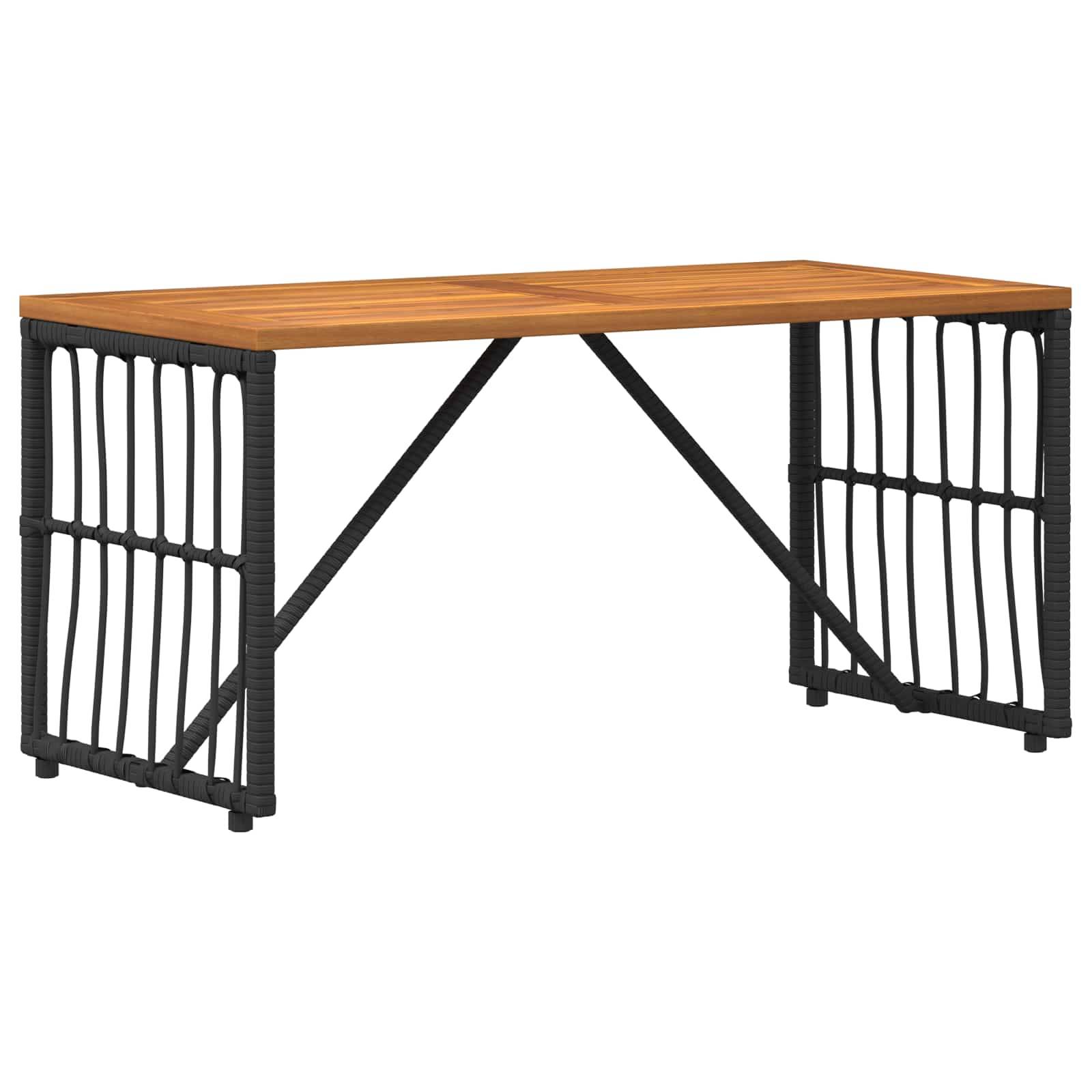 PANGIVO - Table de jardin Noir Acier et Rattan Poly 80 x 40 x 40 cm - PANGIVO - Image 7