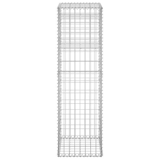 Poteaux à panier de gabion fer argenté 40 x 40 x 140 cm - PANGIVO - Image 5