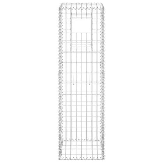 Poteaux à panier de gabion fer argenté 40 x 40 x 140 cm - PANGIVO - Image 4