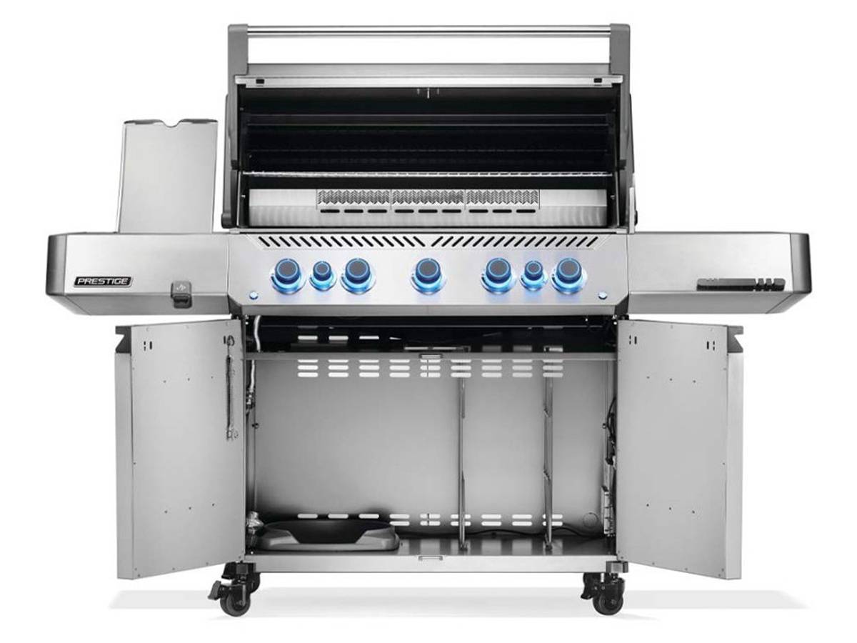 Napoleon - Barbecue à gaz Prestige 665 inox + Boîtier de fumage + 2 meubles de rangement tablette - Napoléon - Image 5