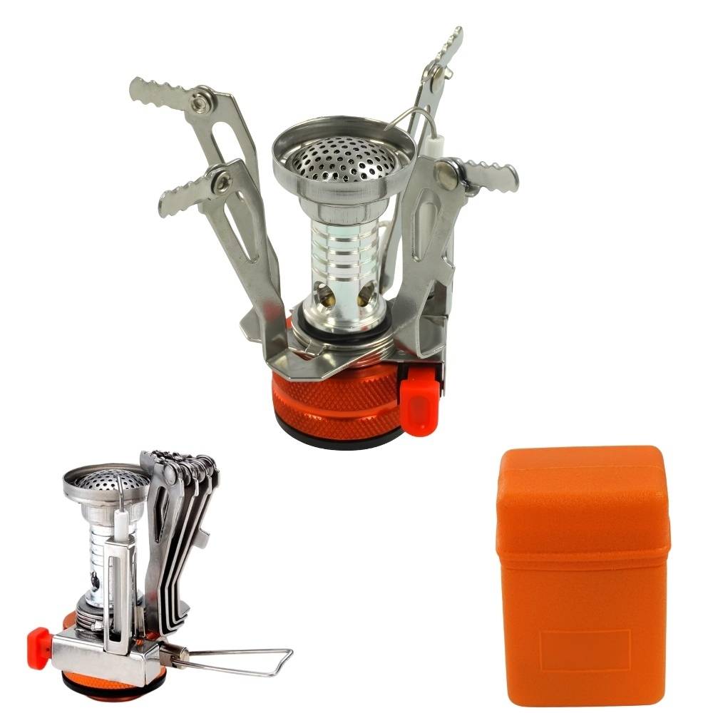 Kit popote camping 12 pieces TRAILGAZ PAN avec mini rechaud pliable 3000 W piezo casseroles antiadhesives tasse inox - Image 4