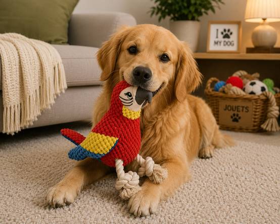 Jouet peluche Mateo le perroquet corde pour chien - Image 2