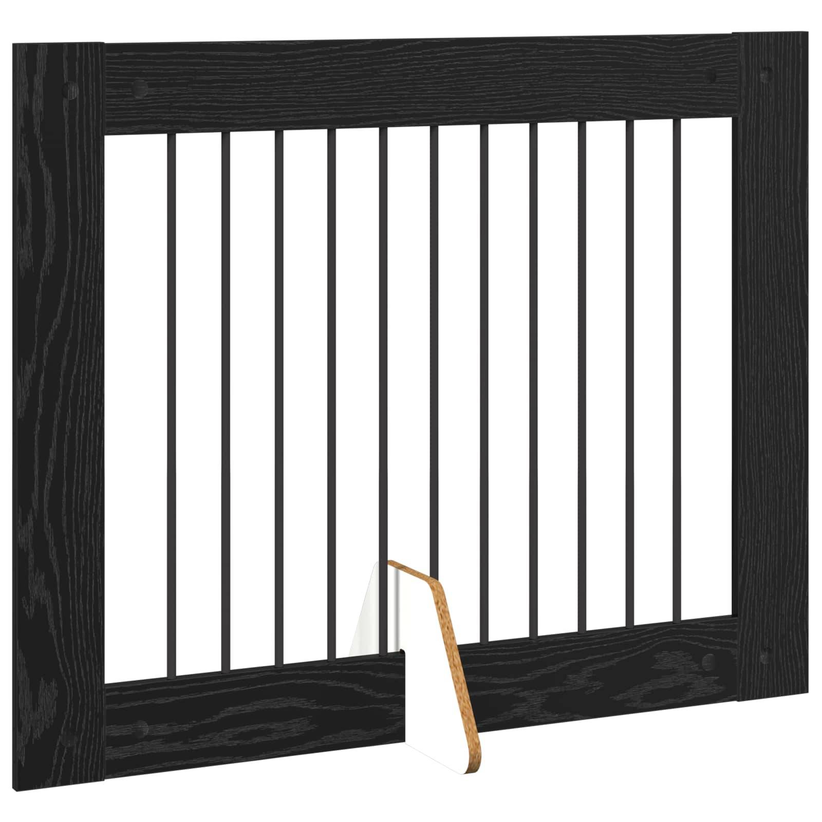 ComfortXL - Barrière de Sécurité Pliable pour Chien Intérieur en Bois avec Supports 200,5cm Chêne Noir - ComfortXL Outdoor Living - Image 4