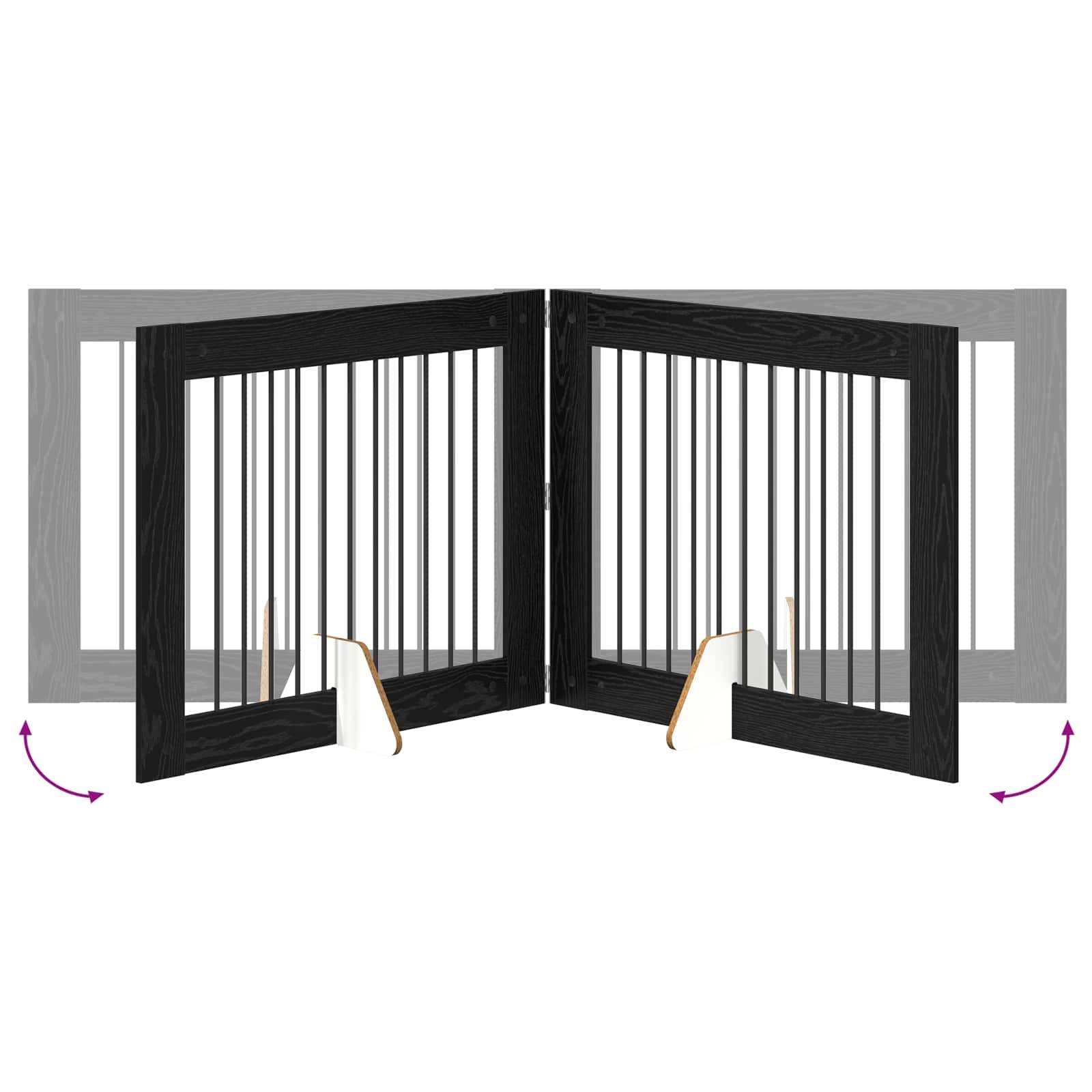 ComfortXL - Barrière de Sécurité Pliable pour Chien Intérieur en Bois avec Supports 200,5cm Chêne Noir - ComfortXL Outdoor Living - Image 7