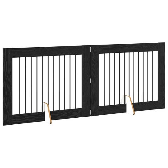 ComfortXL - Barrière de Sécurité Pliable pour Chien Intérieur en Bois avec Supports 200,5cm Chêne Noir - ComfortXL Outdoor Living - Image 3