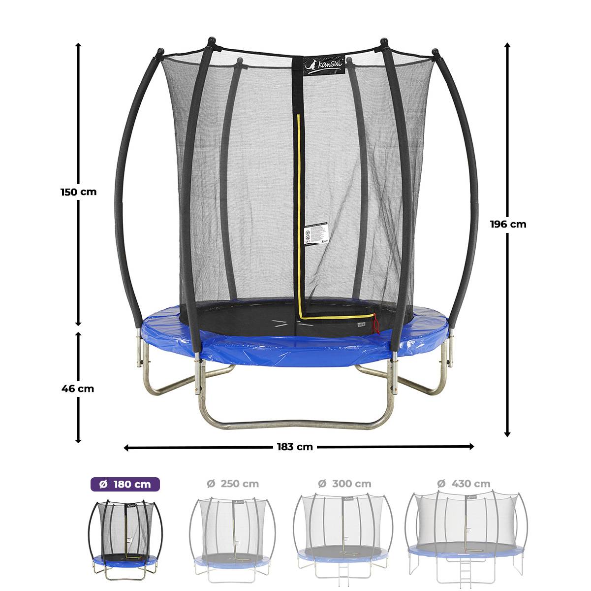 Kangui - Trampoline rond Ø 180cm avec filet de sécurité intérieur - FPR 180 Kangui - Image 3