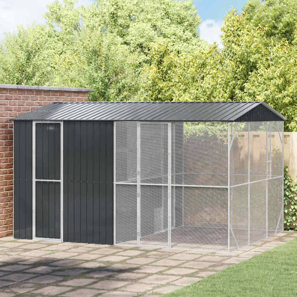 Volière XXL Acier Galvanisé Design 430x310cm Anthracite - ComfortXL ...