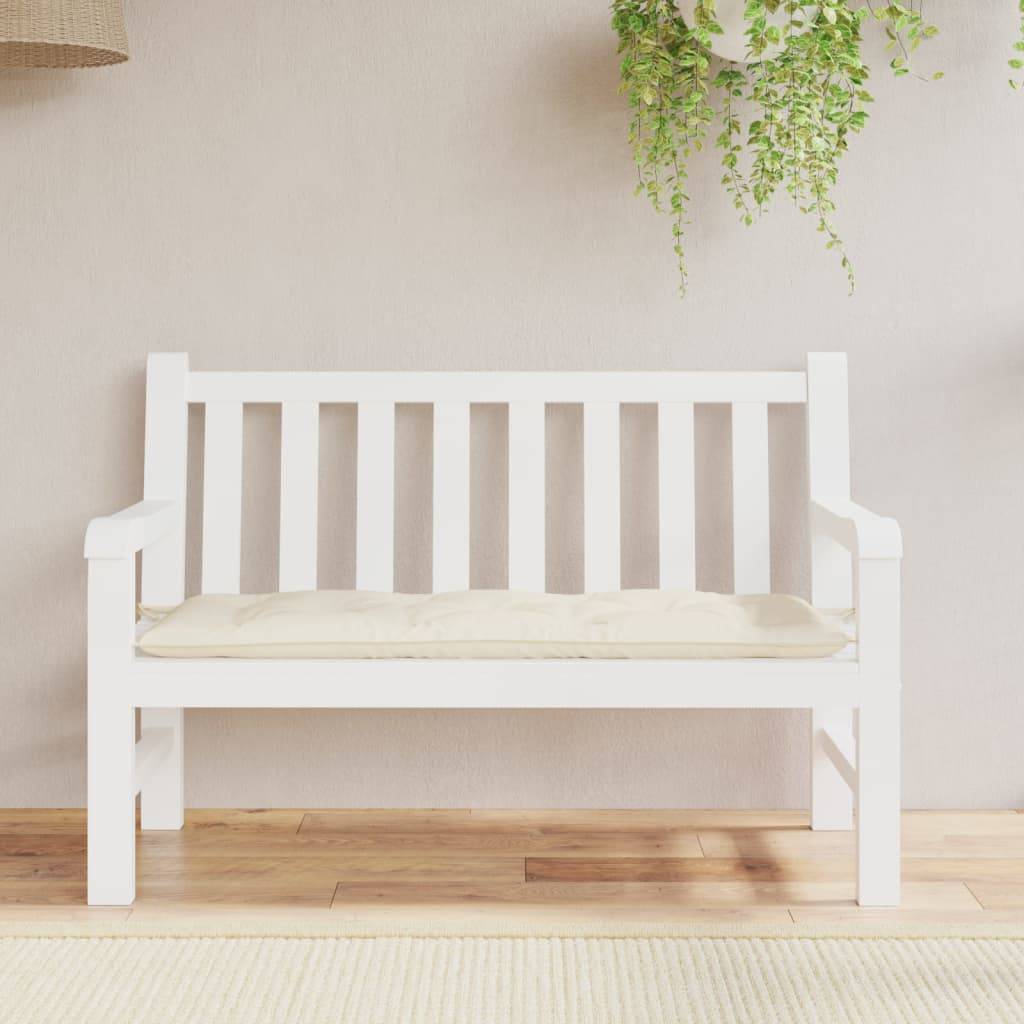 Coussin de banc de jardin crème 120x50x7 cm tissu oxford P114 - Image 3