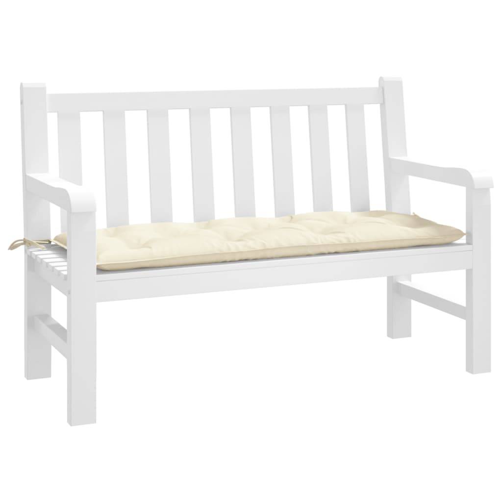 Coussin de banc de jardin crème 120x50x7 cm tissu oxford P114 - Image 2