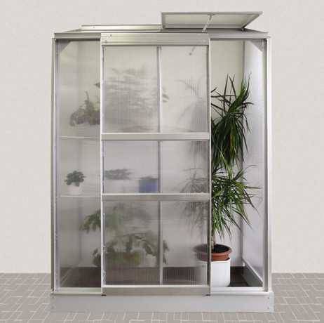 Vitavia - Serre adossée en polycarbonate 4mm IDA 900 - Surface 0,9 m², Couleur Aluminium - Image 2
