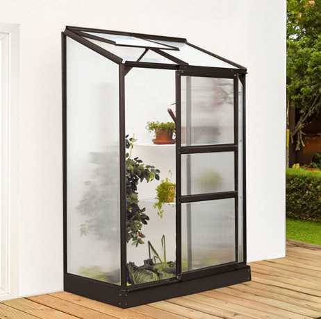 Vitavia - Serre adossée en polycarbonate 4mm IDA 900 - Surface 0,9 m², Couleur Aluminium - Image 6