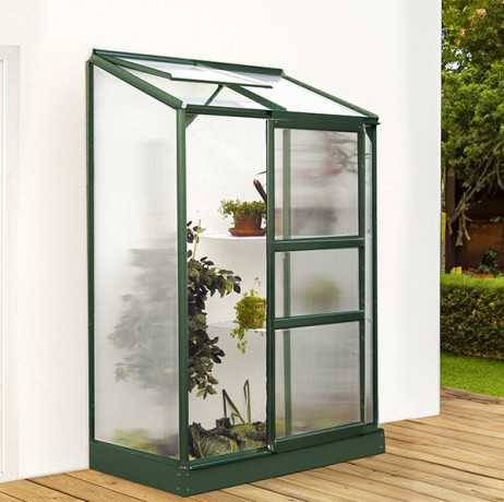 Vitavia - Serre adossée en polycarbonate 4mm IDA 900 - Surface 0,9 m², Couleur Aluminium - Image 4
