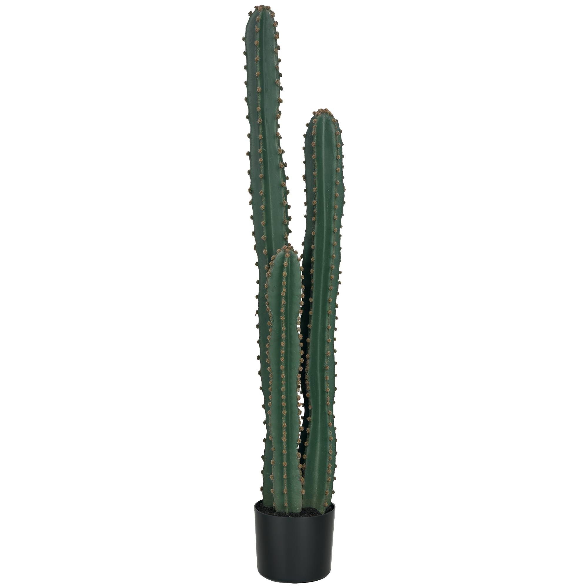 Cactus artificiel grand réalisme plante artificielle grande taille dim. Ø 18 x 120H cm vert - Image 1