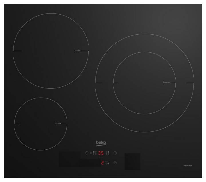Beko - Table de cuissson à induction 60cm 3 feux 7200w noir HII63405MT Beko