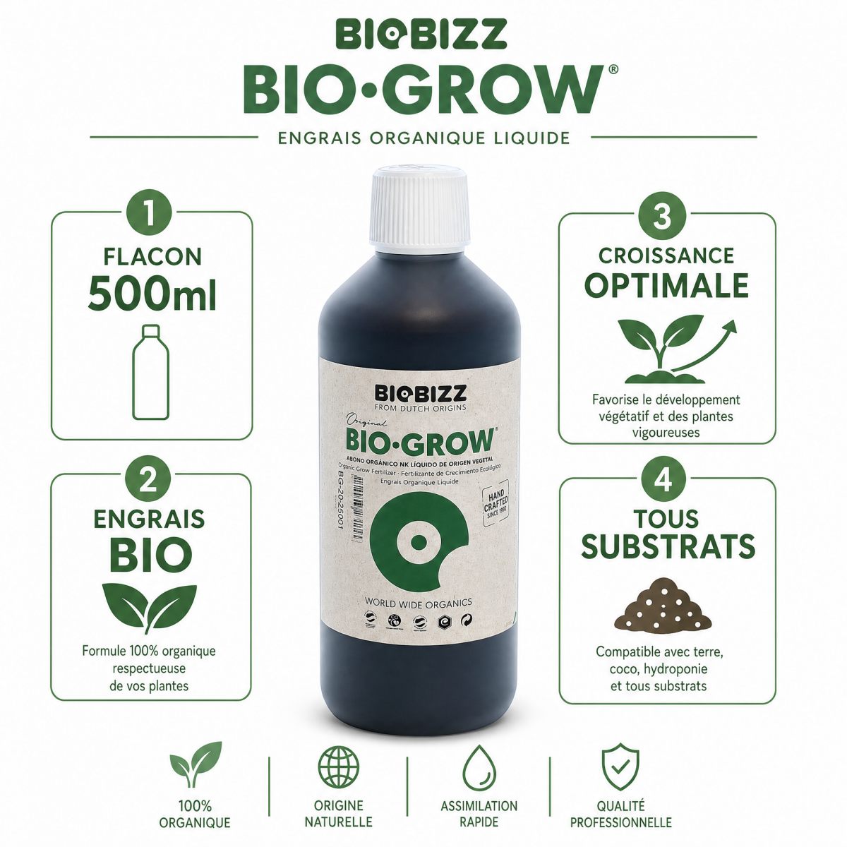 Engrais croissance BIO.GROW 500ml - BIOBIZZ - Image 4
