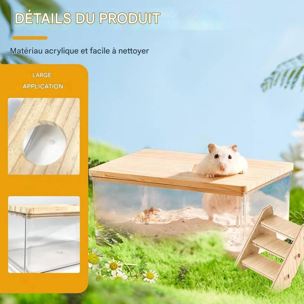 DtopbuyAge - Bac de bain de sable pour hamster, gerbille et chinchilla DtopbuyAge - Image 2