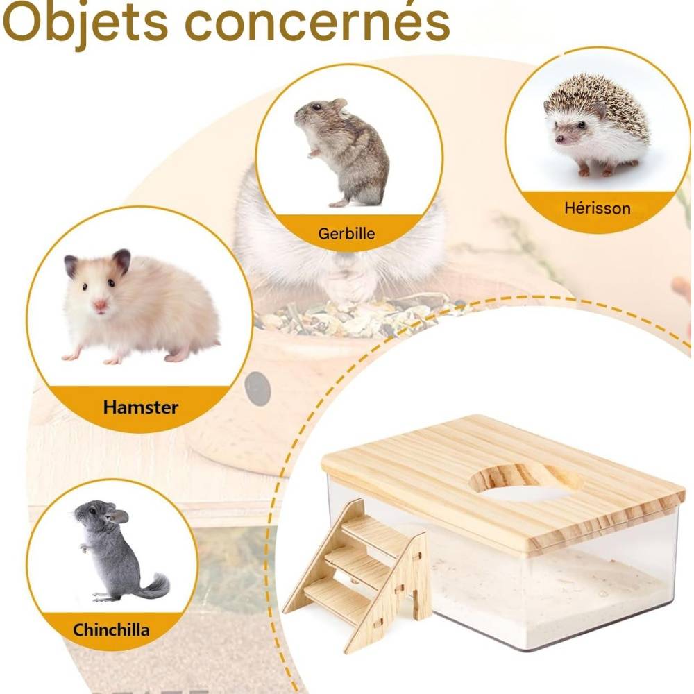 DtopbuyAge - Bac de bain de sable pour hamster, gerbille et chinchilla DtopbuyAge - Image 3