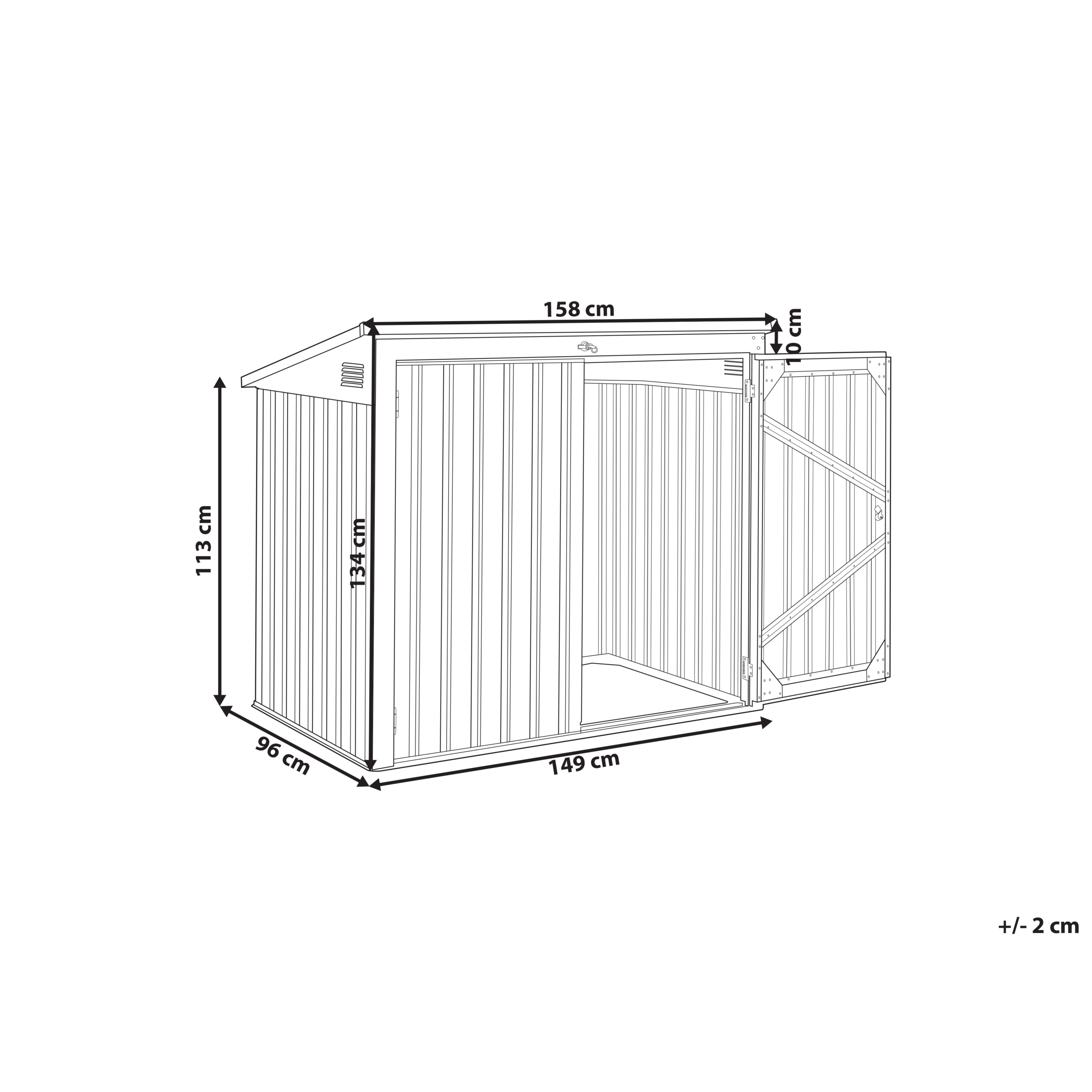 Abri de Jardin Gris Clair en Acier Galvanisé pour Outils et Matériel Equipements Extérieur - Image 3