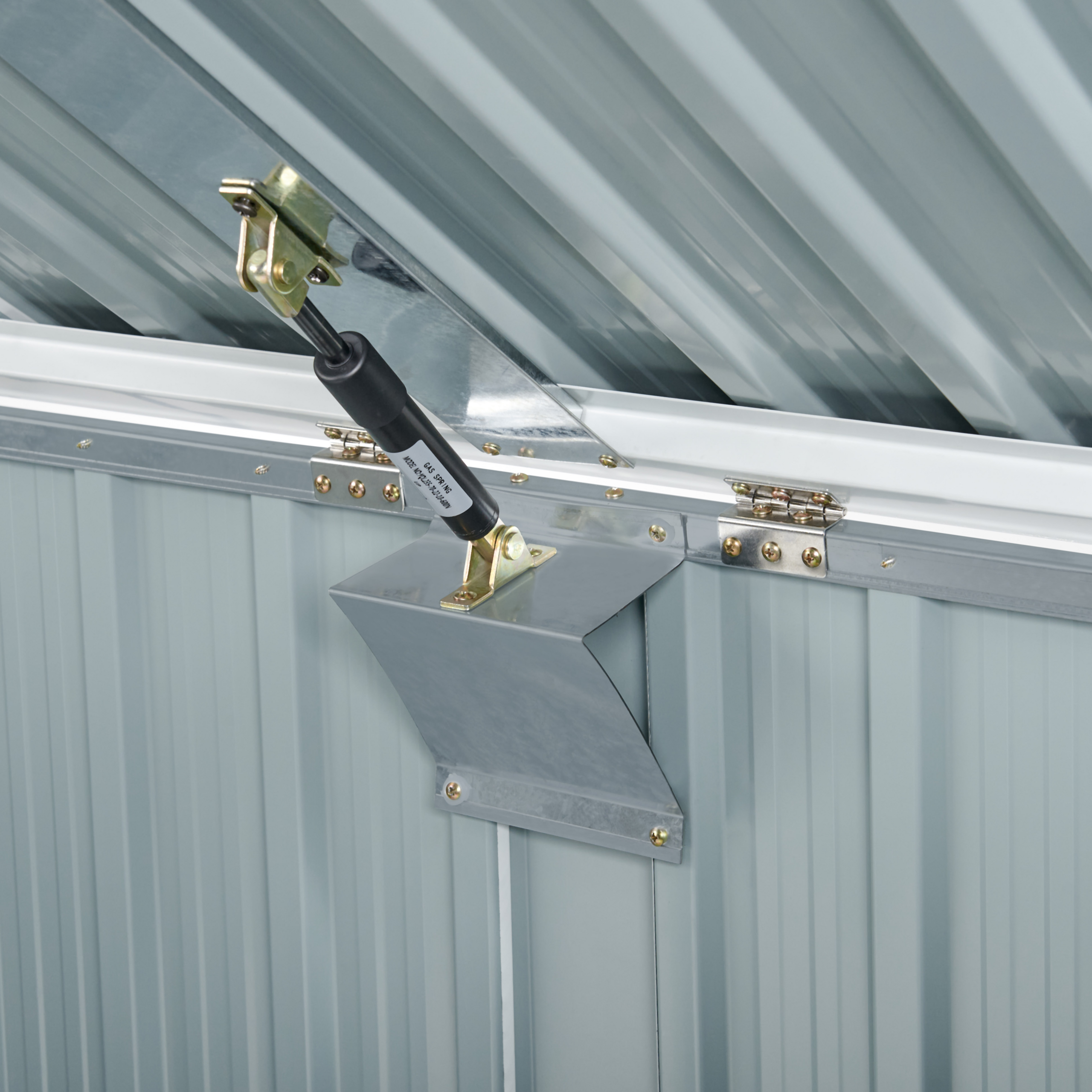 Abri de Jardin Gris Clair en Acier Galvanisé pour Outils et Matériel Equipements Extérieur - Image 7