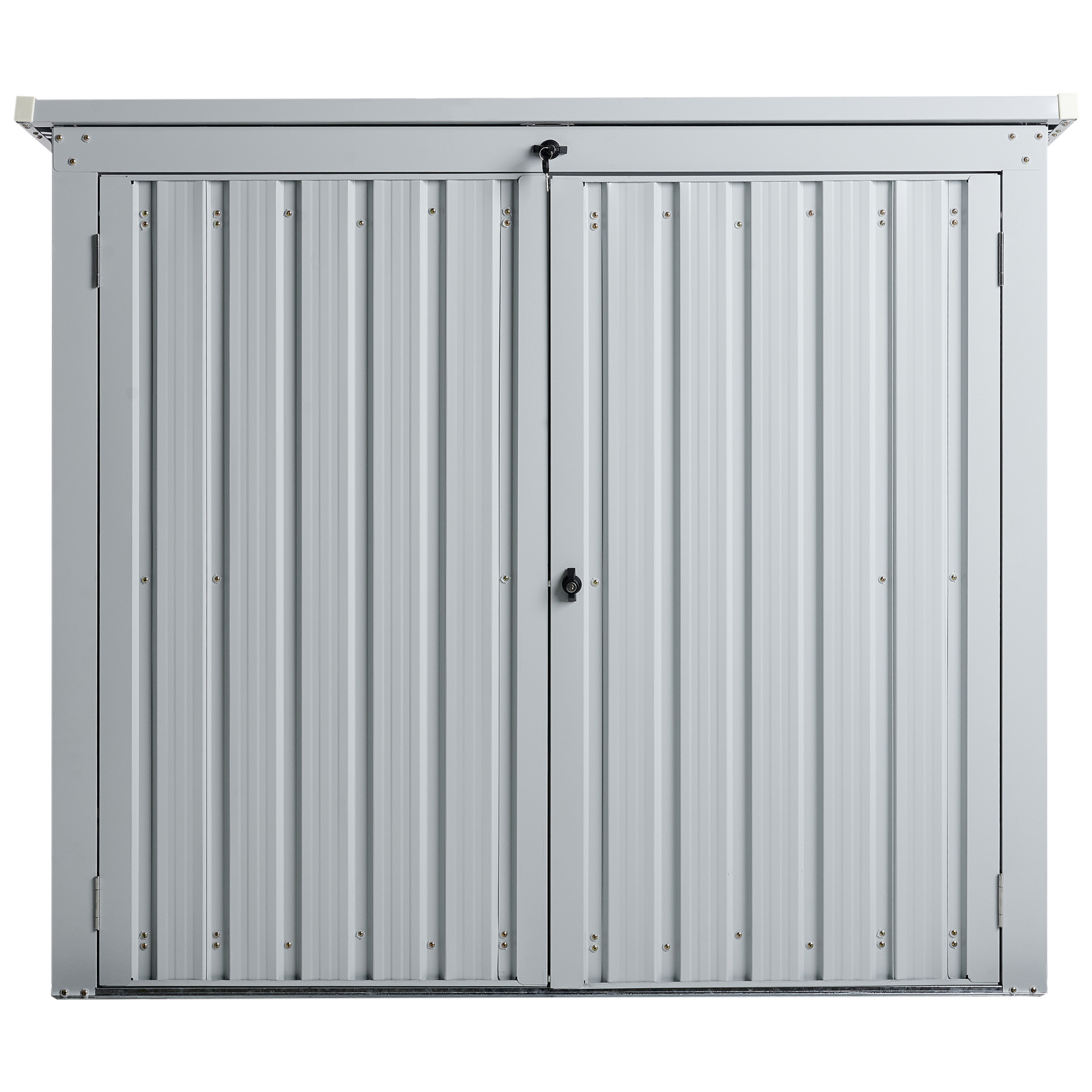 Abri de Jardin Gris Clair en Acier Galvanisé pour Outils et Matériel Equipements Extérieur - Image 4
