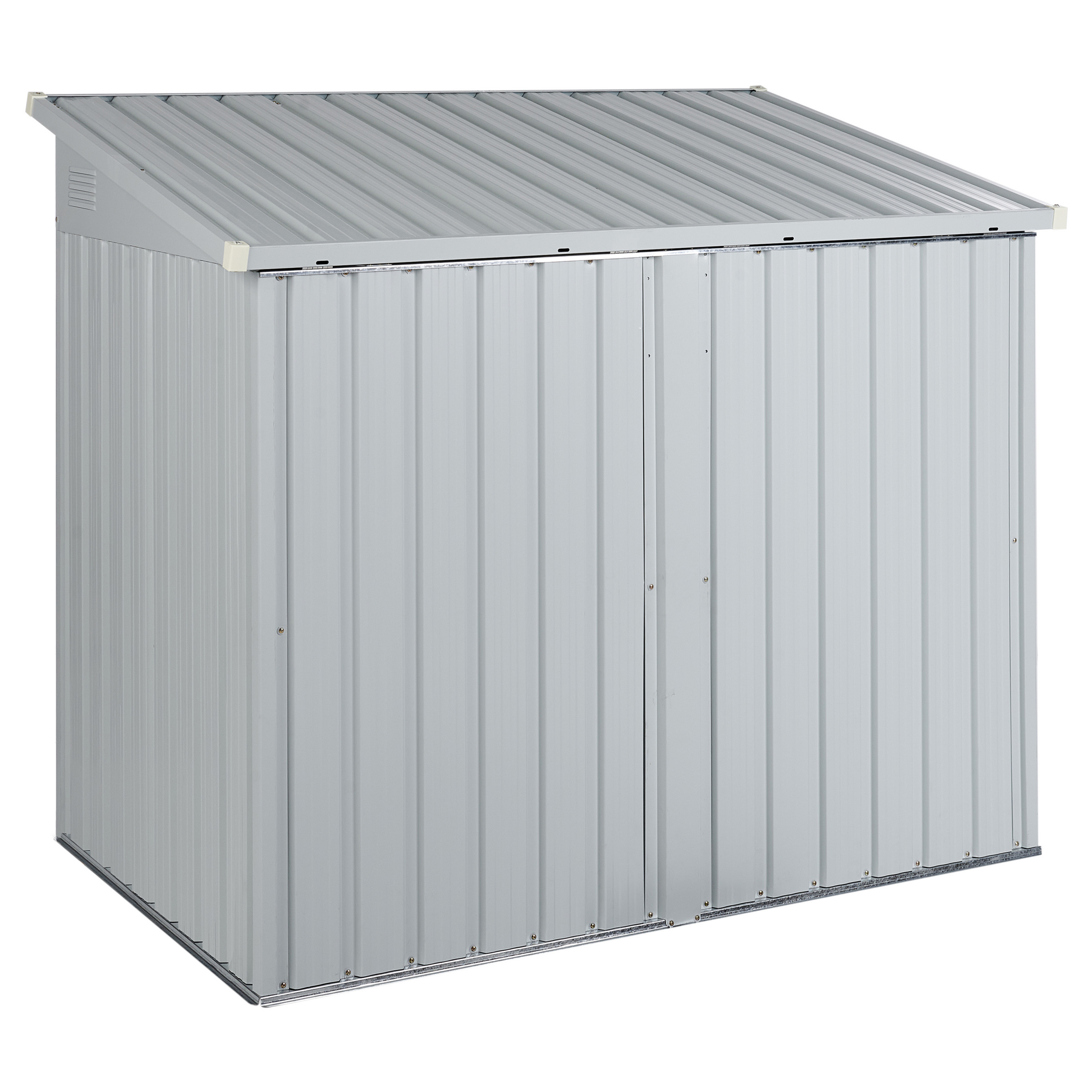 Abri de Jardin Gris Clair en Acier Galvanisé pour Outils et Matériel Equipements Extérieur - Image 5