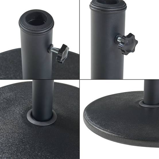 Casa.Pro - Pied de parasol Bionaz béton 50 x 6 cm noir casa.pro - Image 5