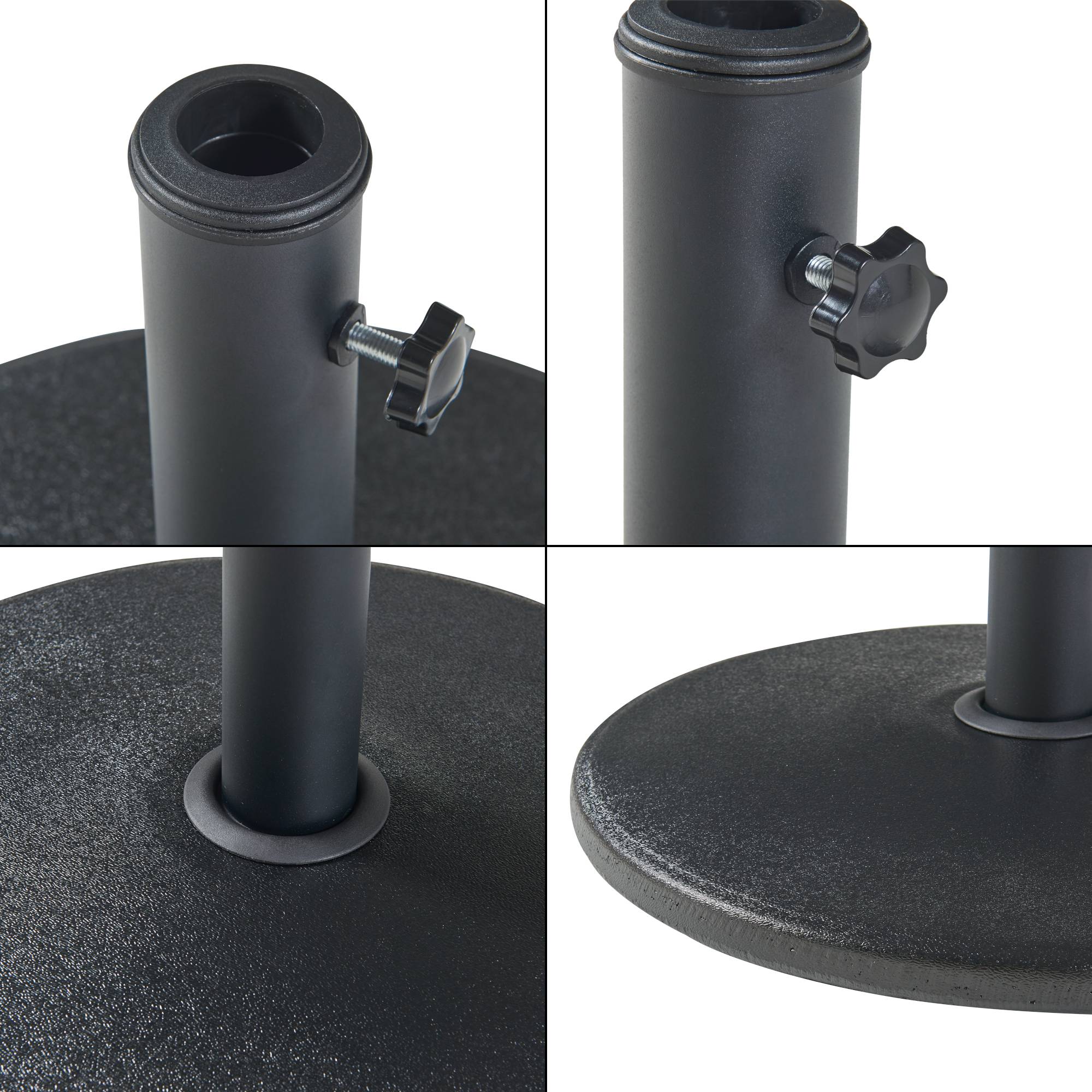 Casa.Pro - Pied de parasol Bionaz béton 50 x 6 cm noir casa.pro - Image 5
