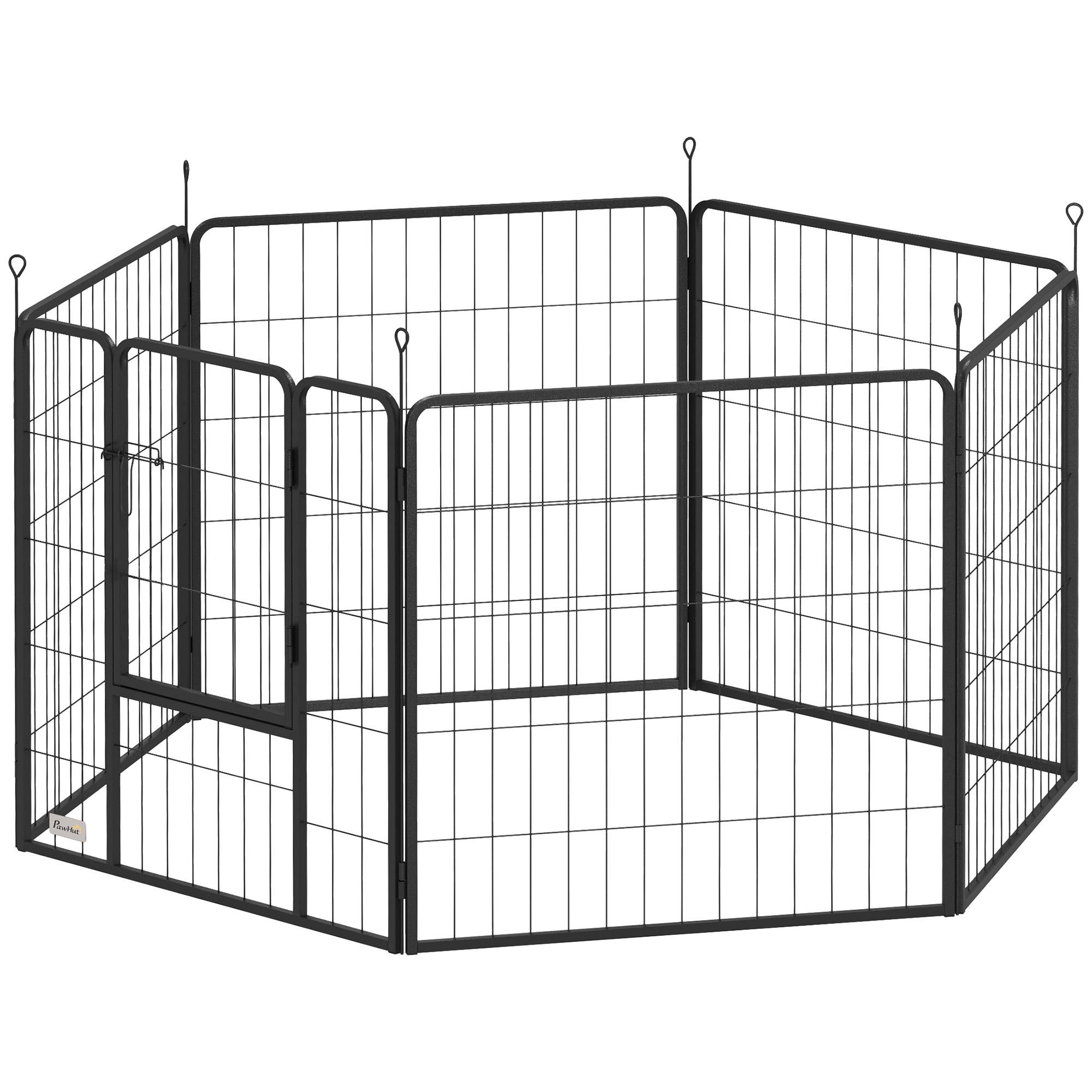 Parc pour chien acier intérieur et extérieur 6 panneaux modulables 160x80x80cm gris - ComfortXL Outdoor Living - Image 2
