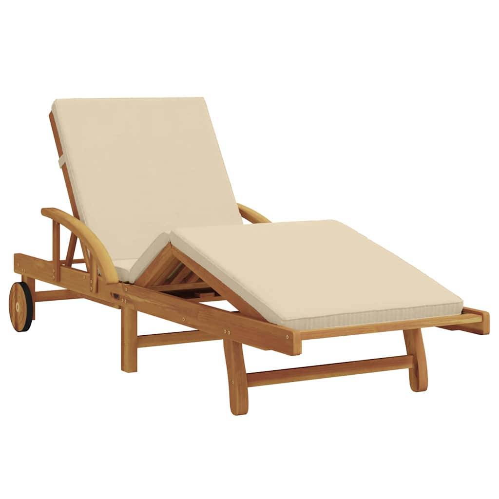 Vidaxl - Transat Bois d'Acacia Massif Beige vidaXL 4105529 - Image 2