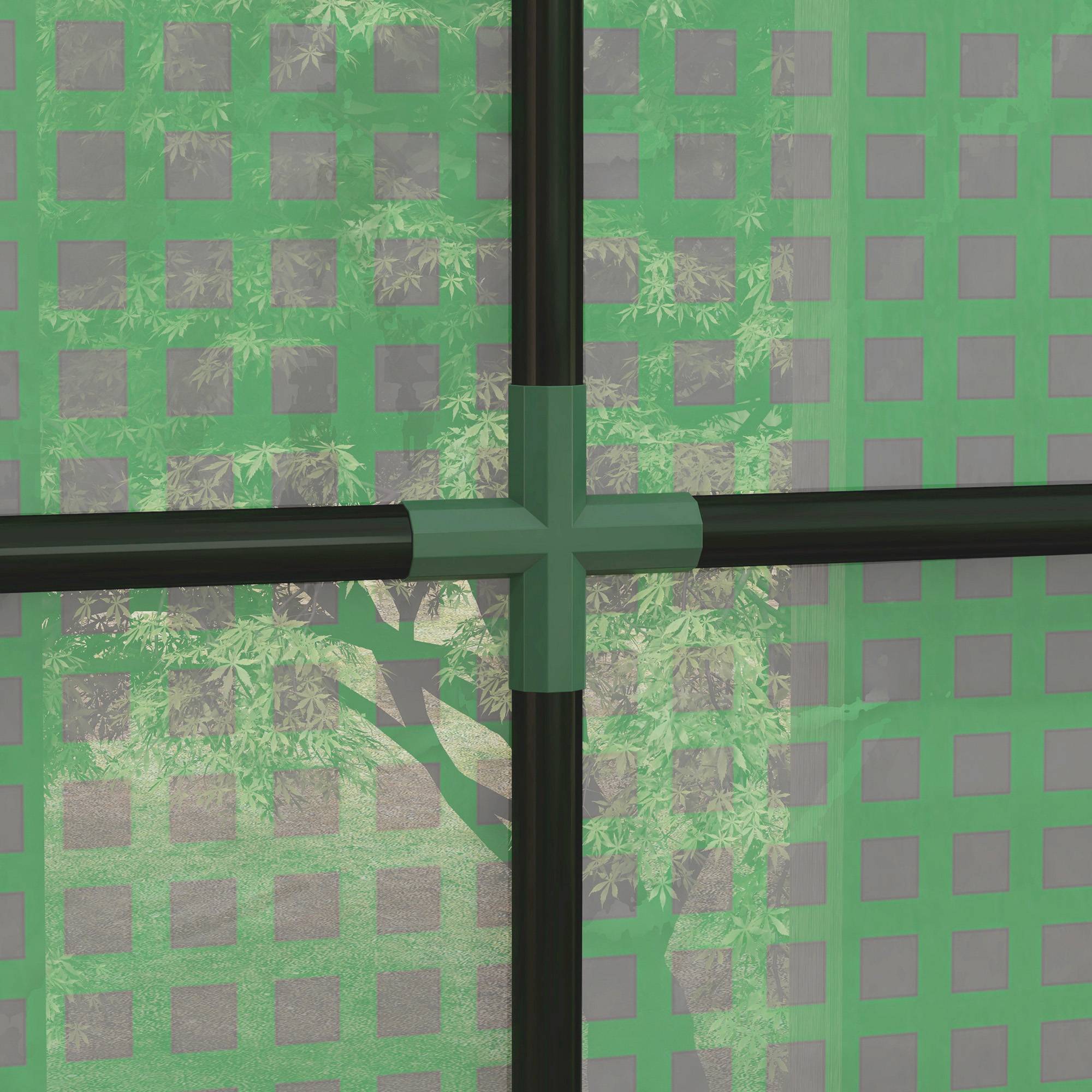 Serre adossée 2 portes acier et PE pour jardin tomates protection UV 200x80x200cm vert - ComfortXL Outdoor Living - Image 7