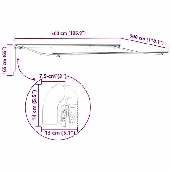 Vidaxl - Auvent Blanc 5 x 3 m Métal vidaXL 143048 - Image 3