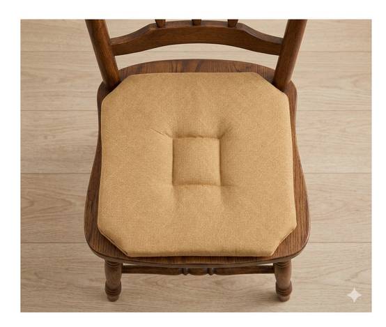 Galette de chaise 4 rabats 40 x 40 cm camel chinee - Image 4