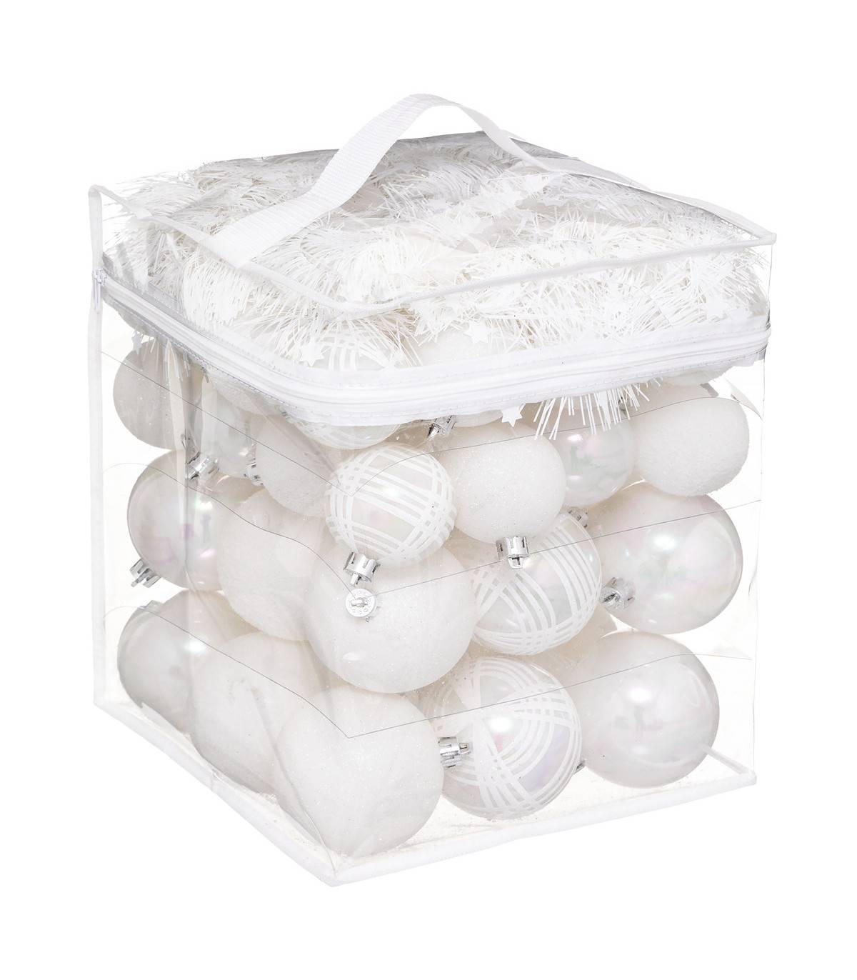 Fééric Lights & Christmas - Déco de Sapin de Noël Kit 52 pièces, Boule, Guirlande et Cimier - Blanc - Image 1