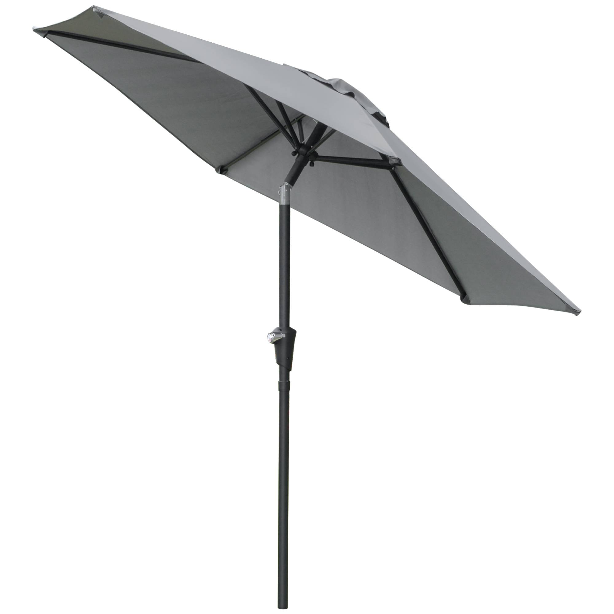 Parasol de jardin Parasol droit hexagonal inclinable Ø 2,3 x 2,16m - 230x230x216cm Métal Gris fr159 - Image 2