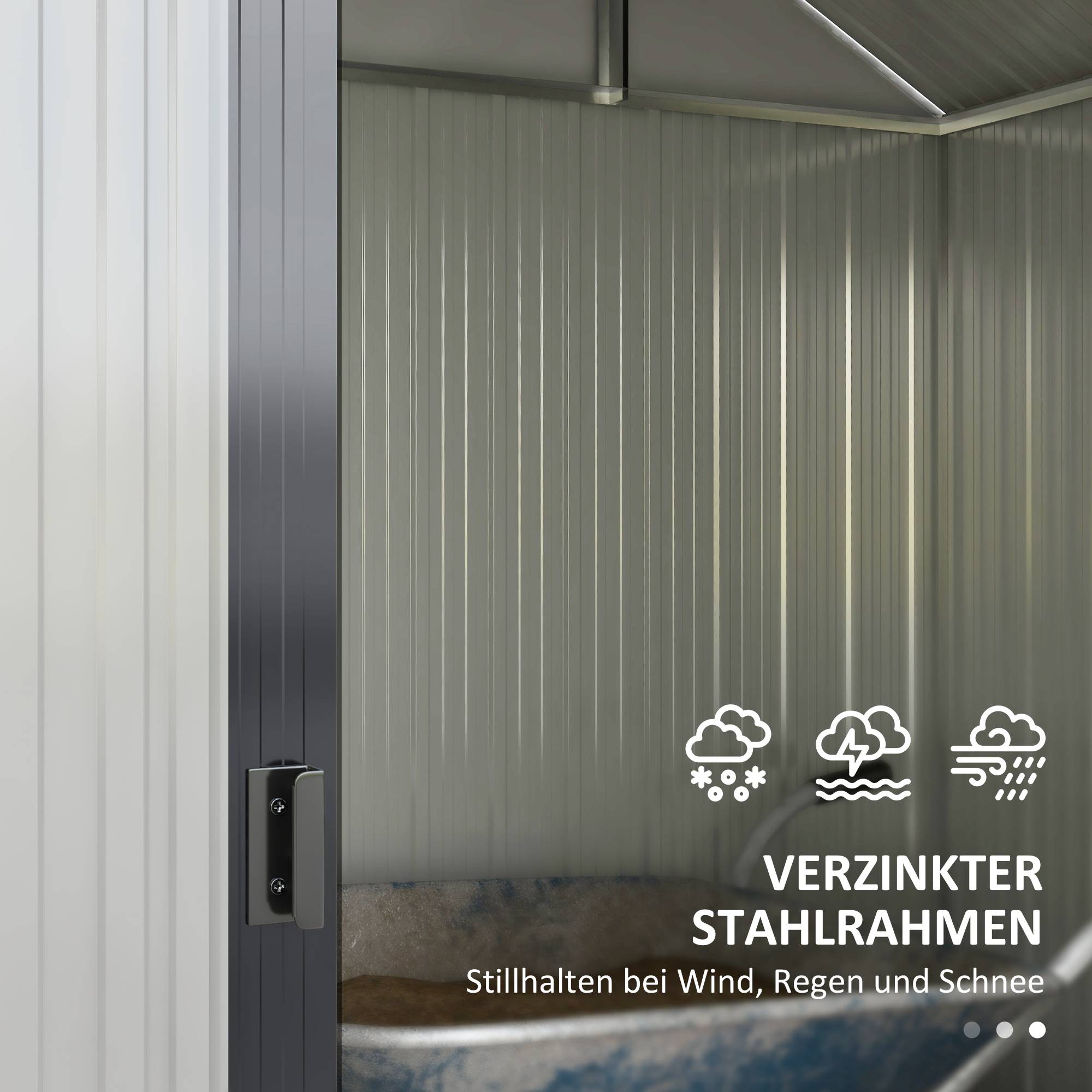 Abri de jardin acier galvanisé extérieur stockage outils 2,7m² gris foncé - ComfortXL Outdoor Living - Image 7