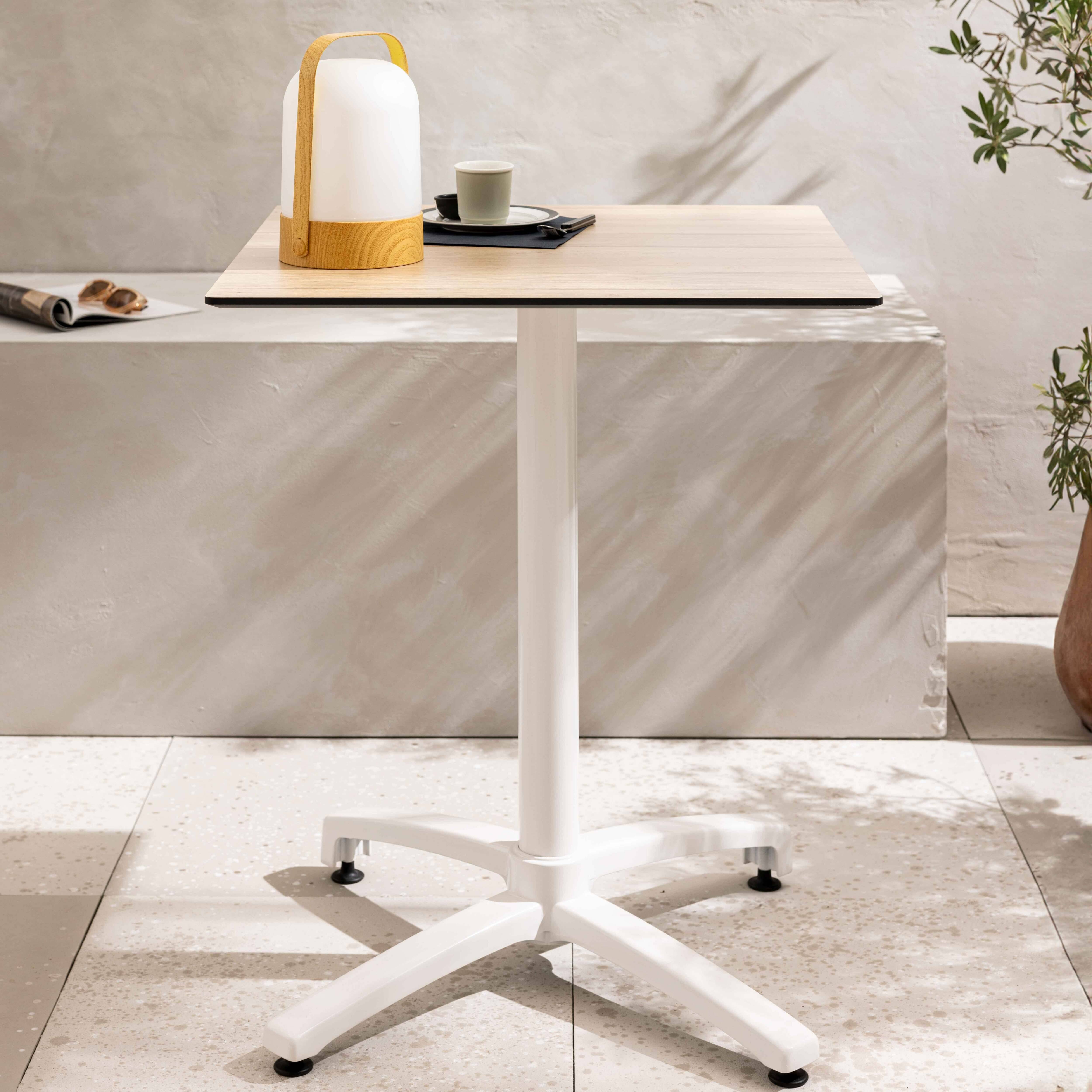Oviala - Table de terrasse 60 x 60 cm inclinable stratifié chêne clair Opéra - Oviala - Image 2