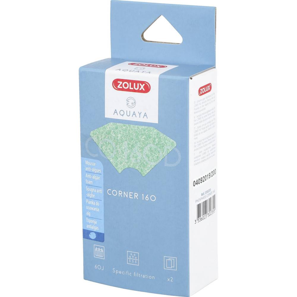 Zolux - Filtre pour pompe corner 160, filtre CO 160 D mousse anti-algues x 2. pour aquarium. - Image 2
