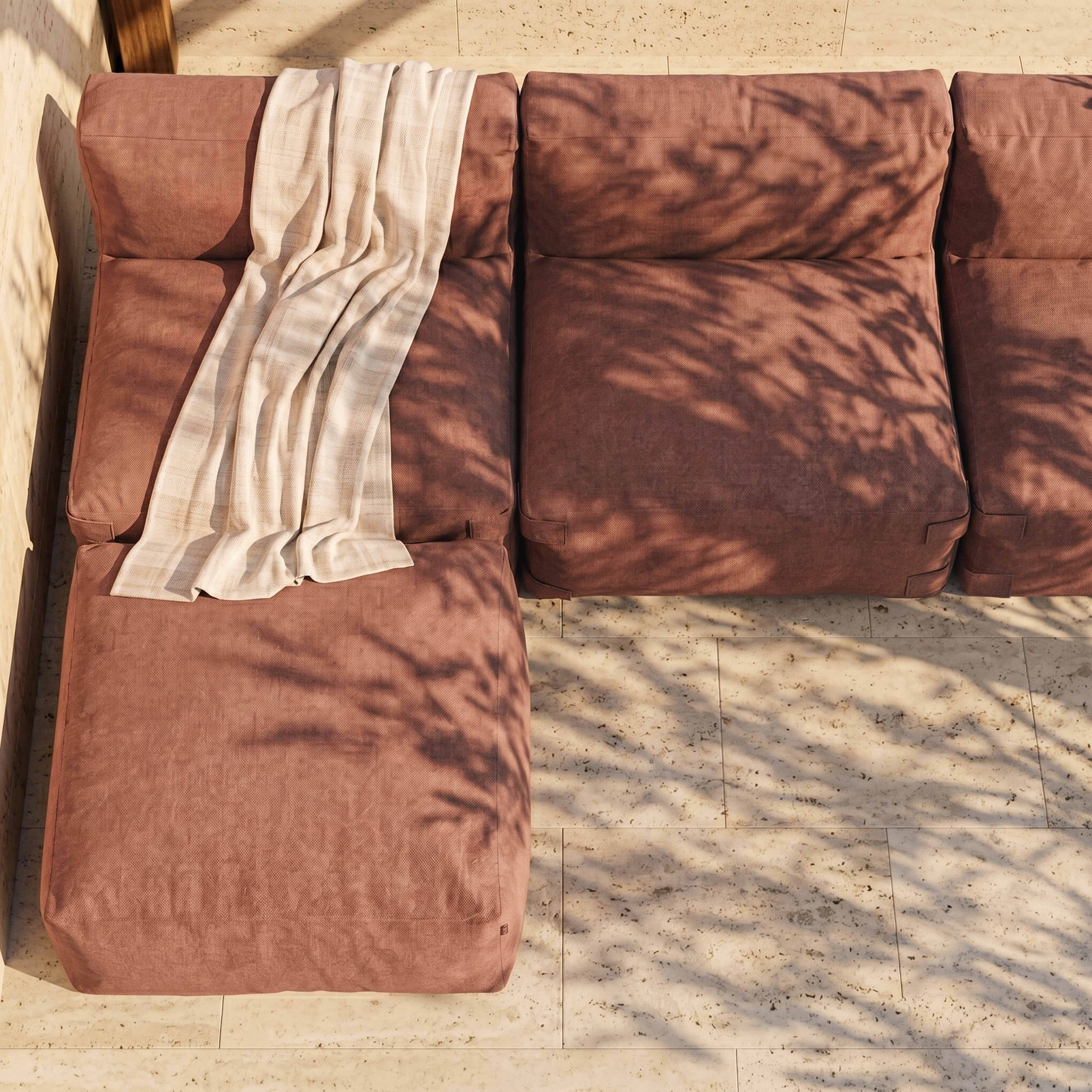 Oviala - Canapé de jardin modulable 4 places terracotta Mixi - Oviala - Image 3