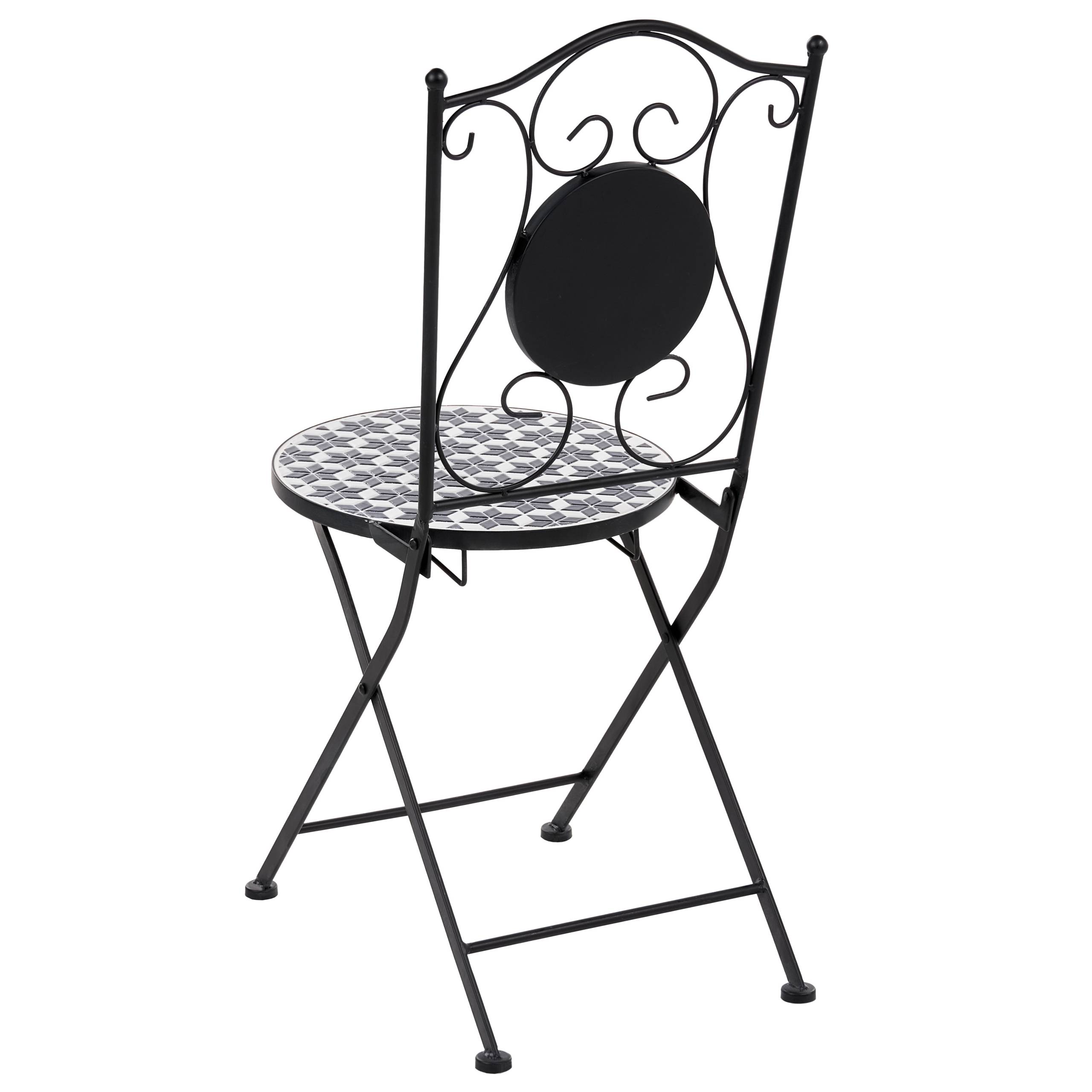 Beliani - Chaise de jardin Métal Blanc/bleu SIROLO - 40x44x90- Beliani - Image 6