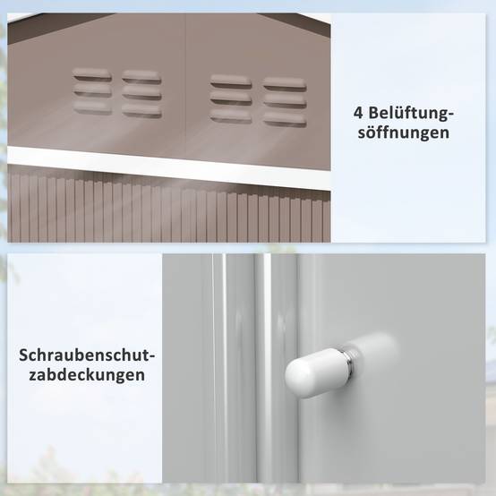 Abri de jardin acier galvanisé pour extérieur rangement outils 4,9m2 gris clair - ComfortXL Outdoor Living - Image 7