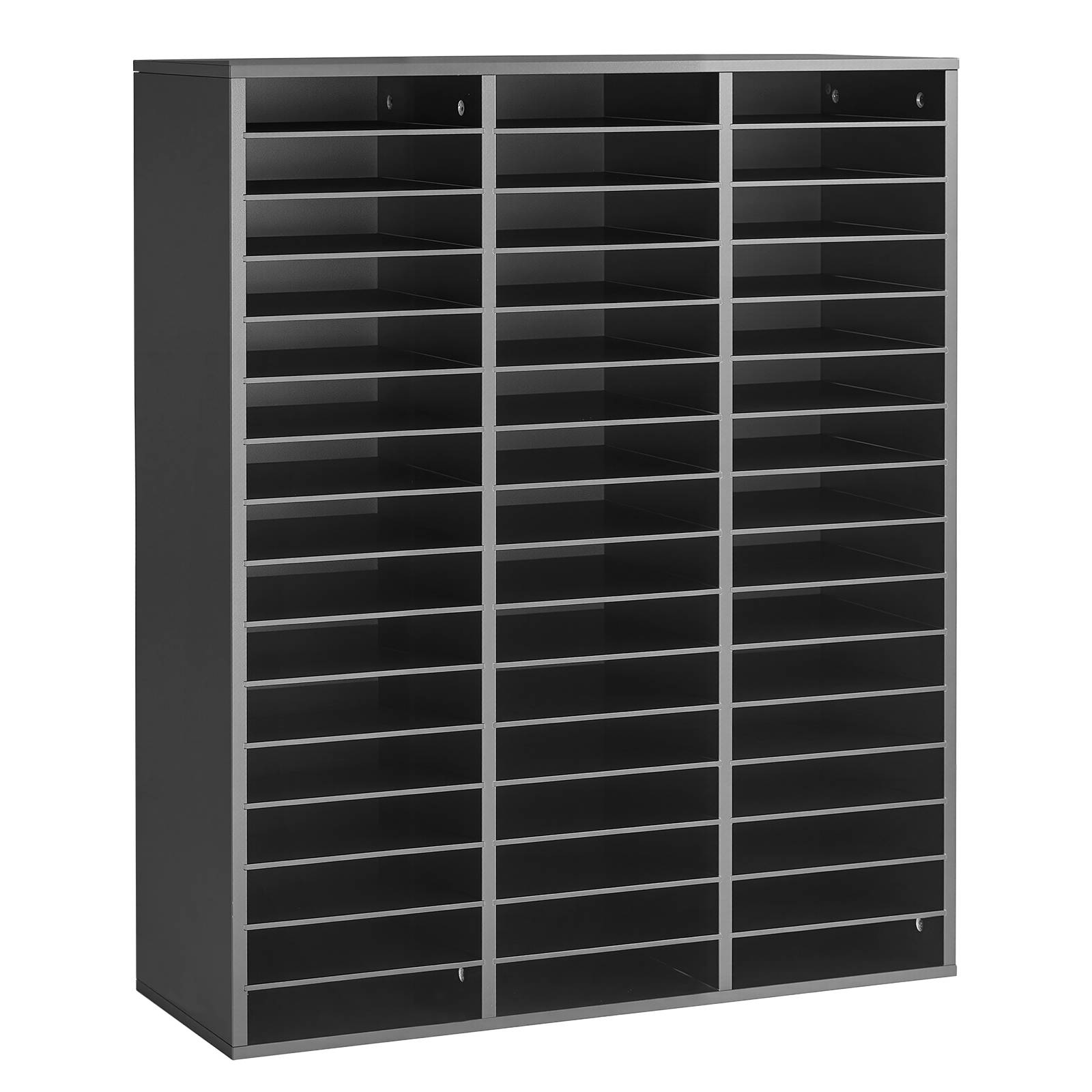 Vevor - VEVOR Trieur de documents en bois, 48 compartiments, étagères réglables, noir, pour dossiers, papiers, magazines et courriers