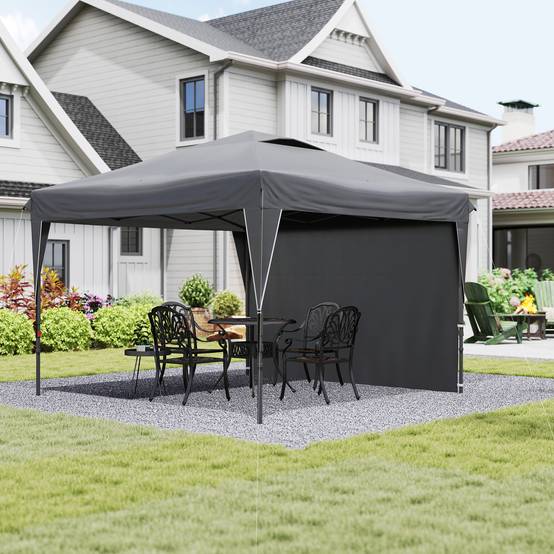 Barnum pliant de jardin tonnelle Oxford paroi latérale transport facile 300x300cm gris - ComfortXL Outdoor Living - Image 4