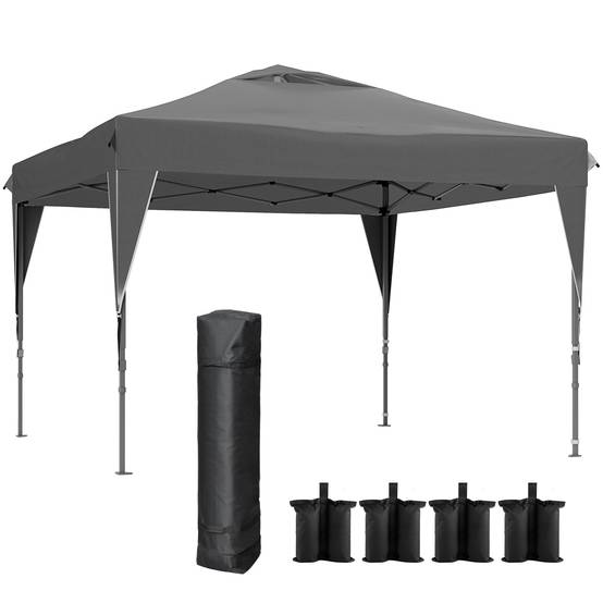 Barnum pliant de jardin tonnelle Oxford paroi latérale transport facile 300x300cm gris - ComfortXL Outdoor Living - Image 2