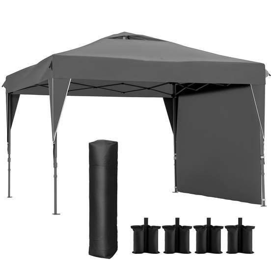 Barnum pliant de jardin tonnelle Oxford paroi latérale transport facile 300x300cm gris - ComfortXL Outdoor Living - Image 1